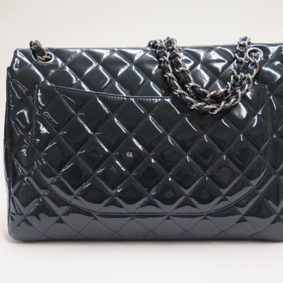 Chanel Maxi Single Flap Bag Very Dark Teal - Picture 2 of 8